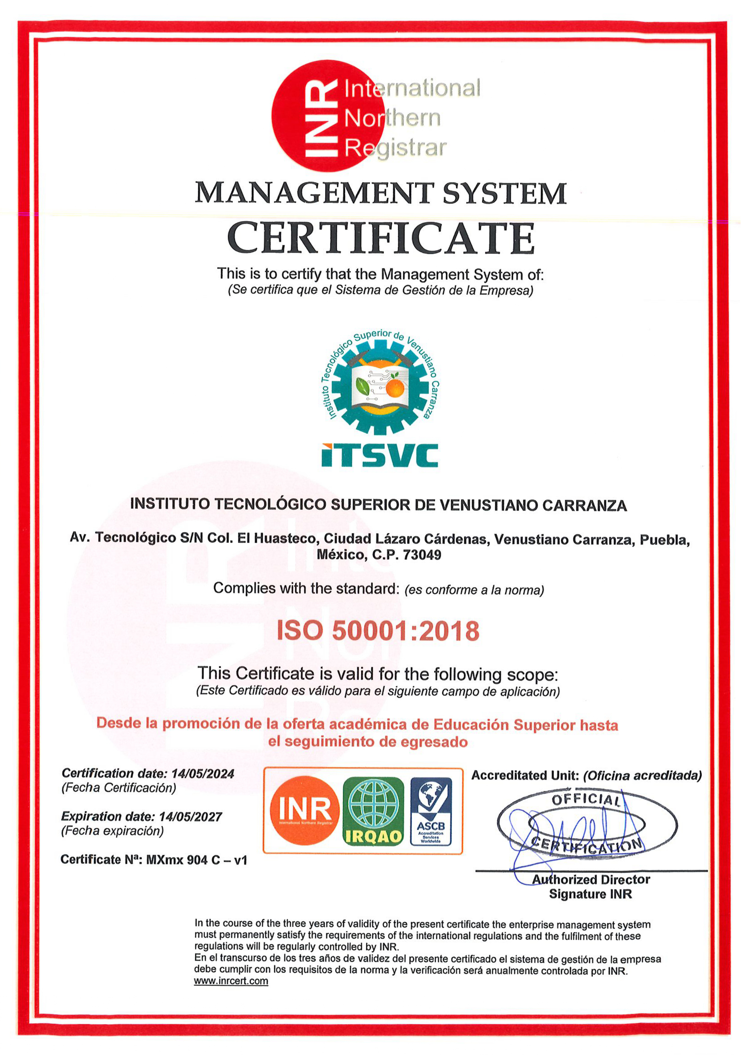 ISO 50001:2018 - Energía